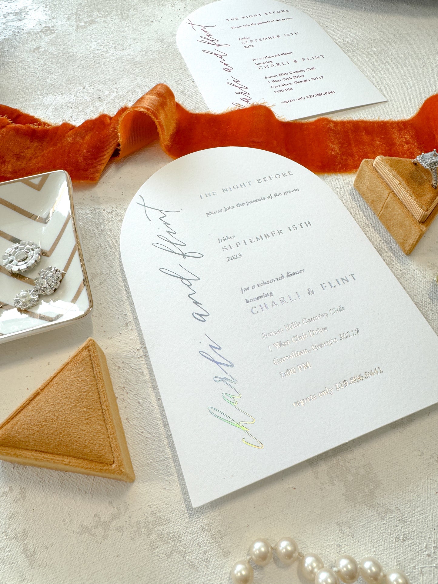 Holographic Rehearsal Invitations - Arch - Style 42