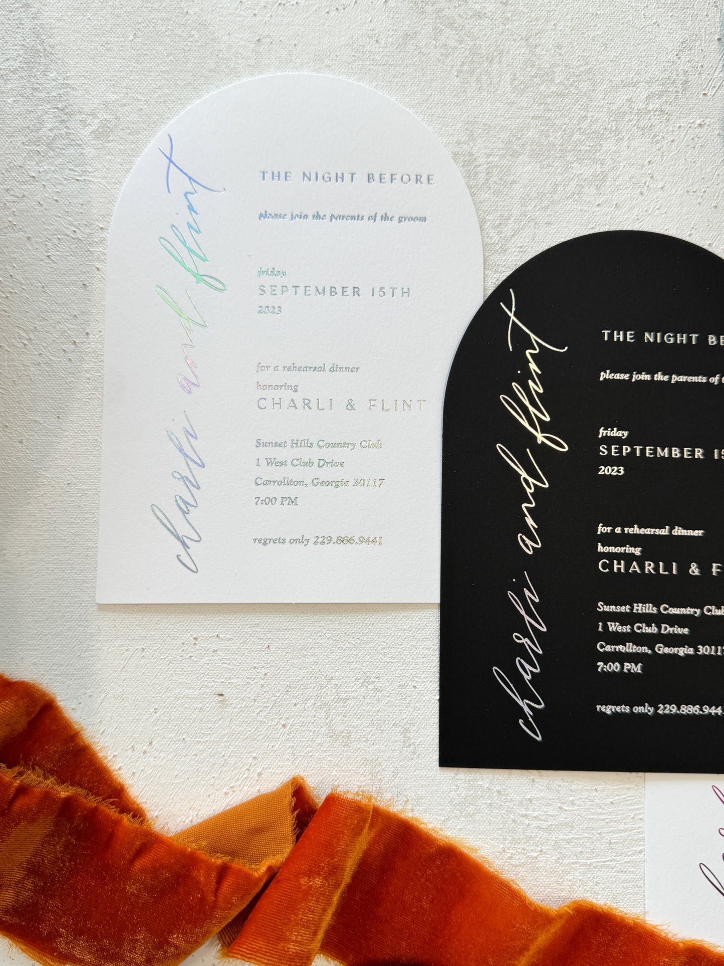 Holographic Rehearsal Invitations - Arch - Style 42