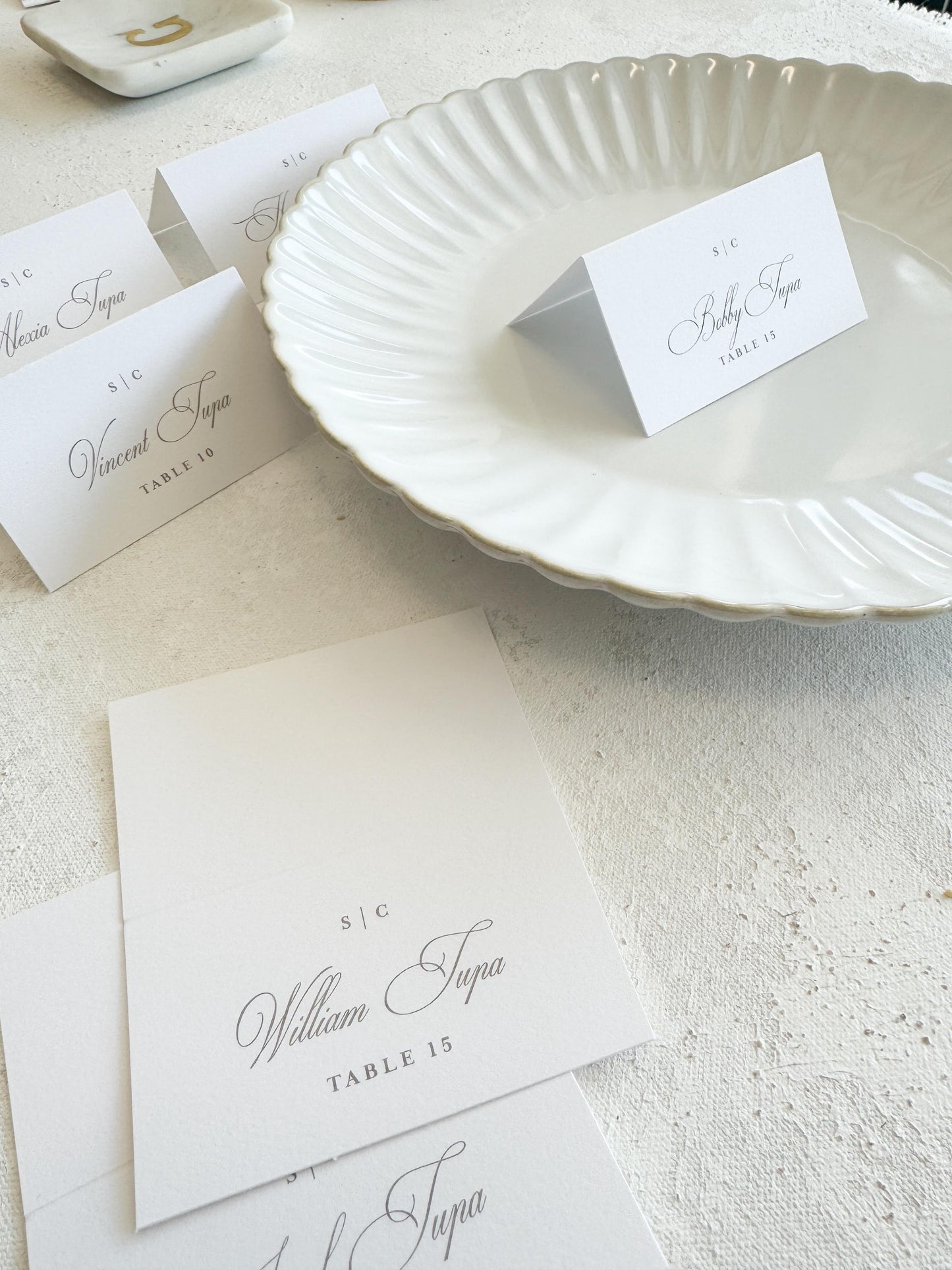Printed Name Cards | Escort Cards | Tented PlaceCards | Style 97