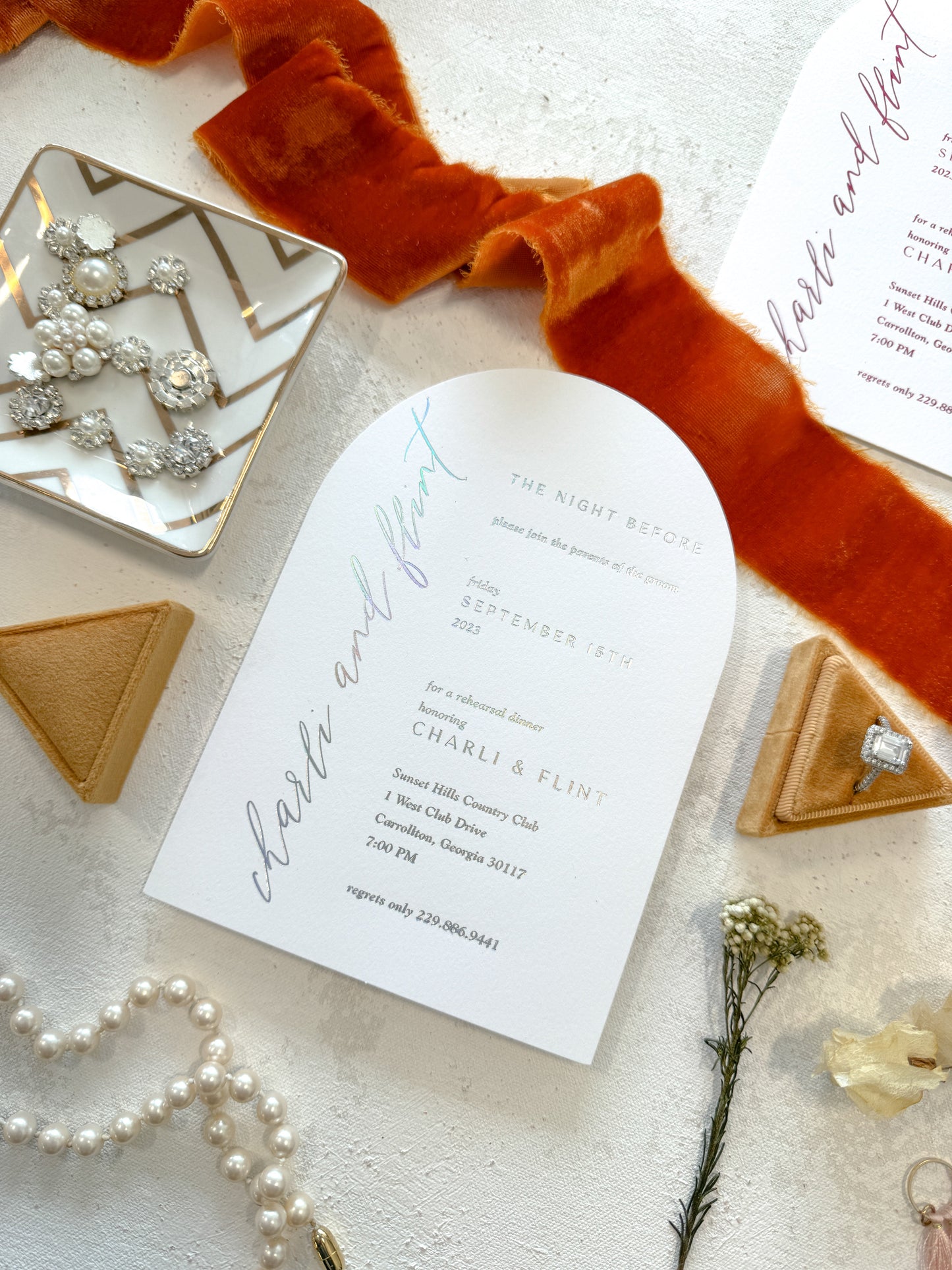 Holographic Rehearsal Invitations - Arch - Style 42