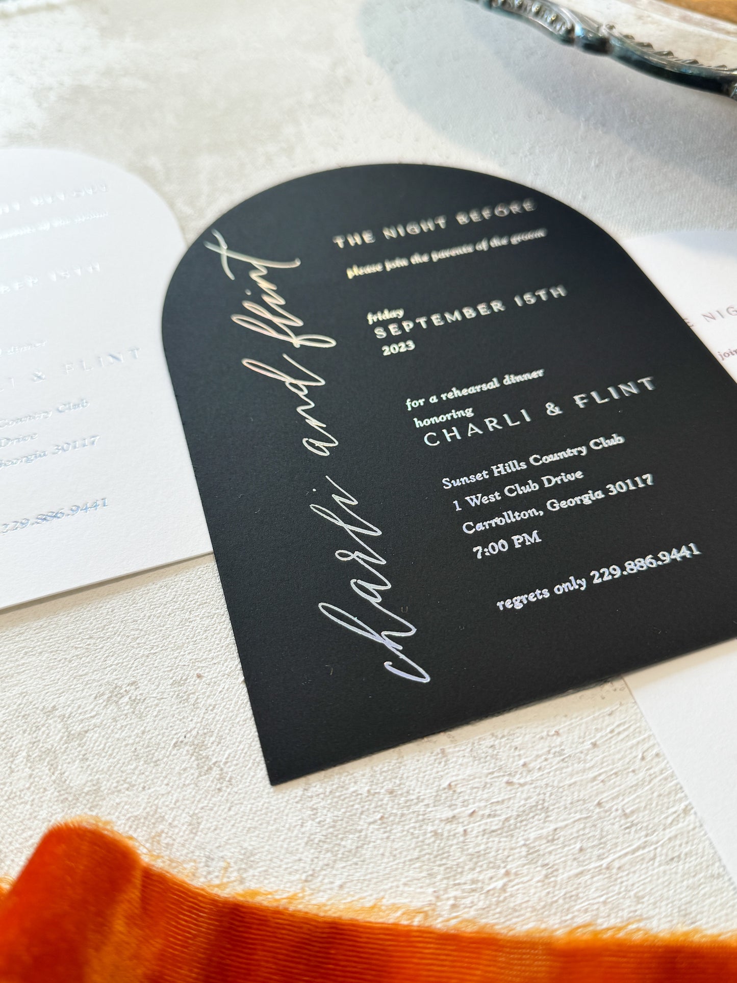 Holographic Rehearsal Invitations - Arch - Style 42