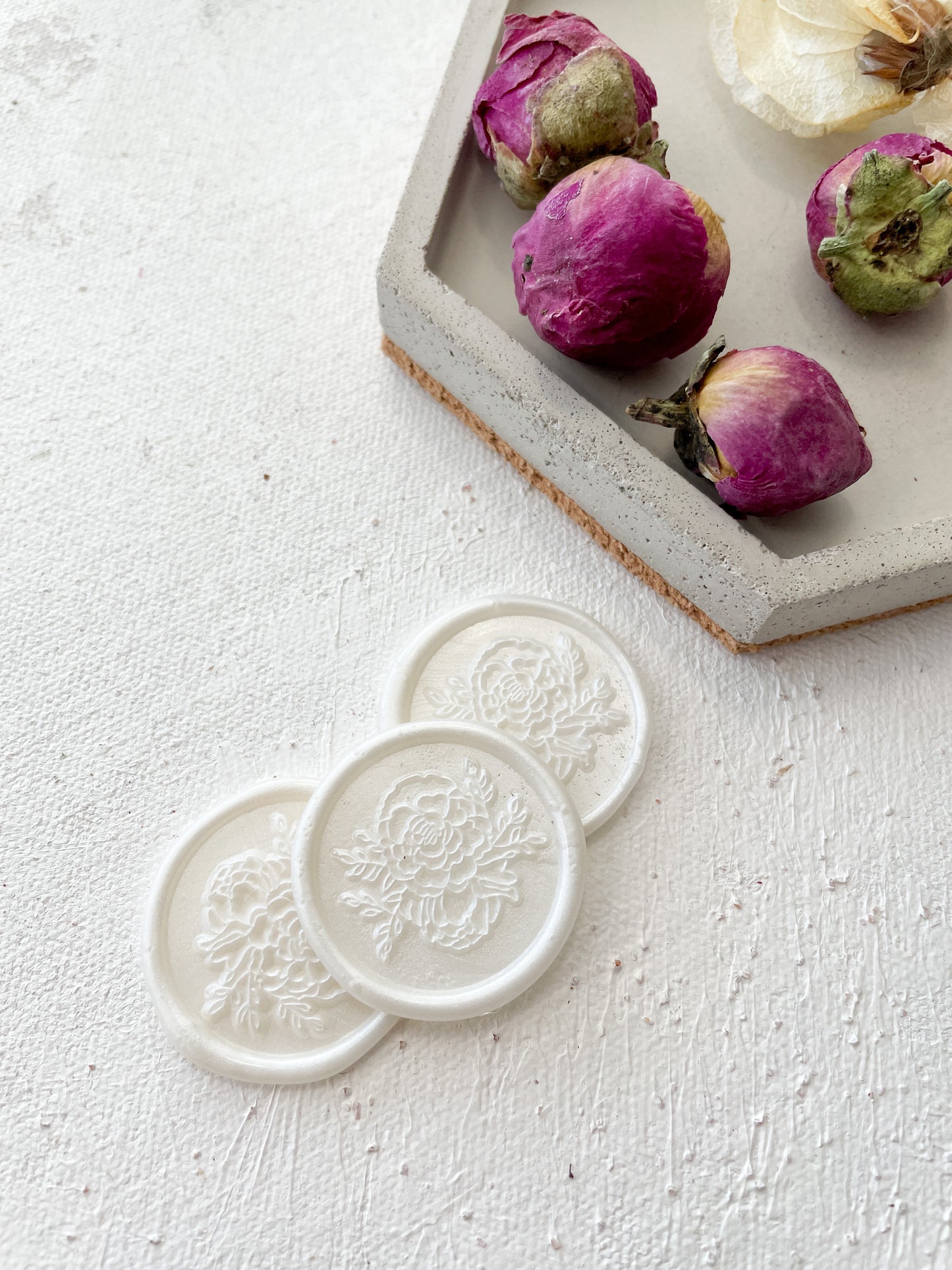 a tray with some flowers on it