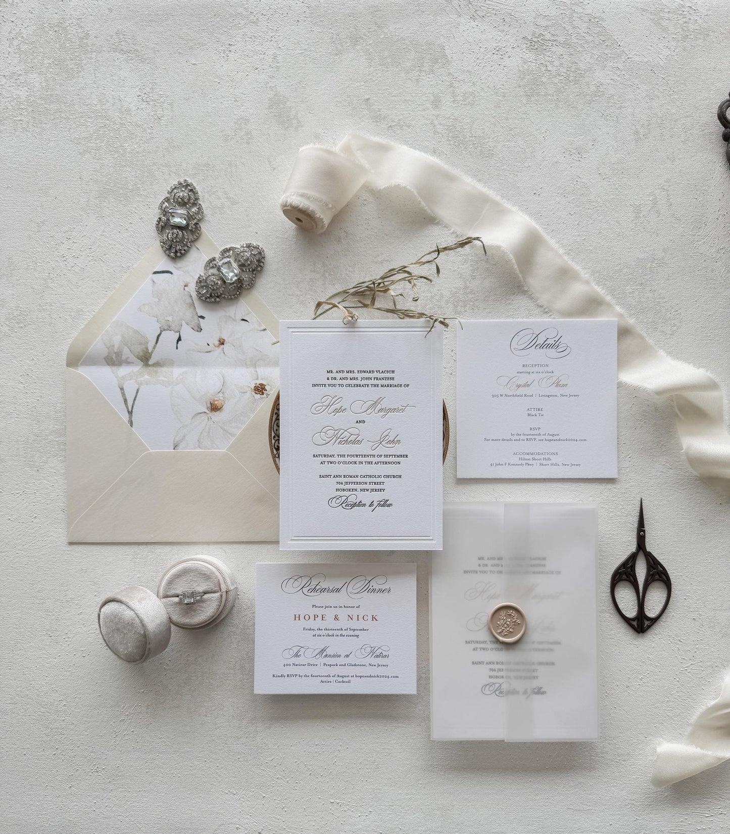 Elegant Gold Foil Wedding Invitations | Letterpress Invites Style 1109
