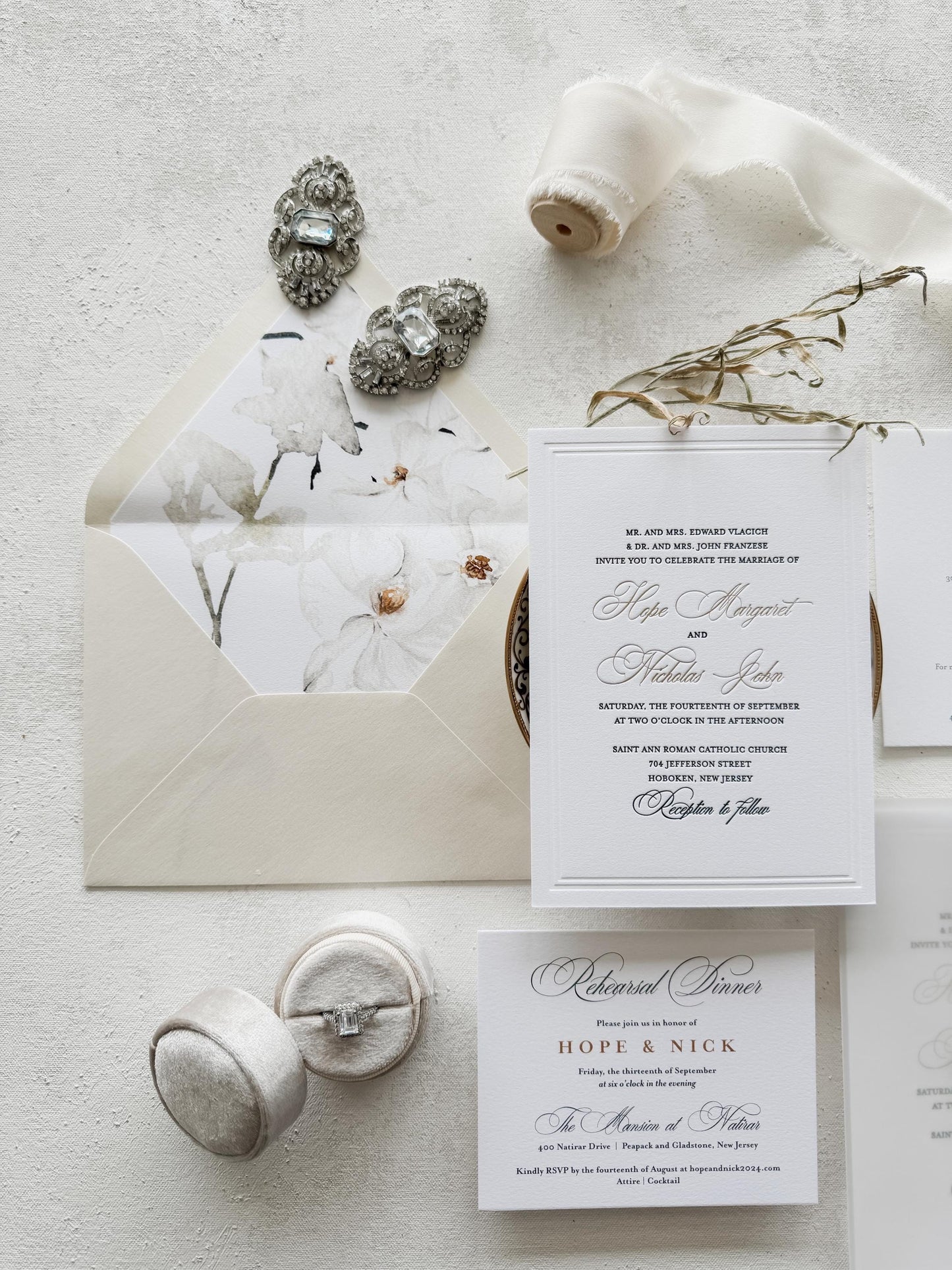 Elegant Gold Foil Wedding Invitations | Letterpress Invites Style 1109