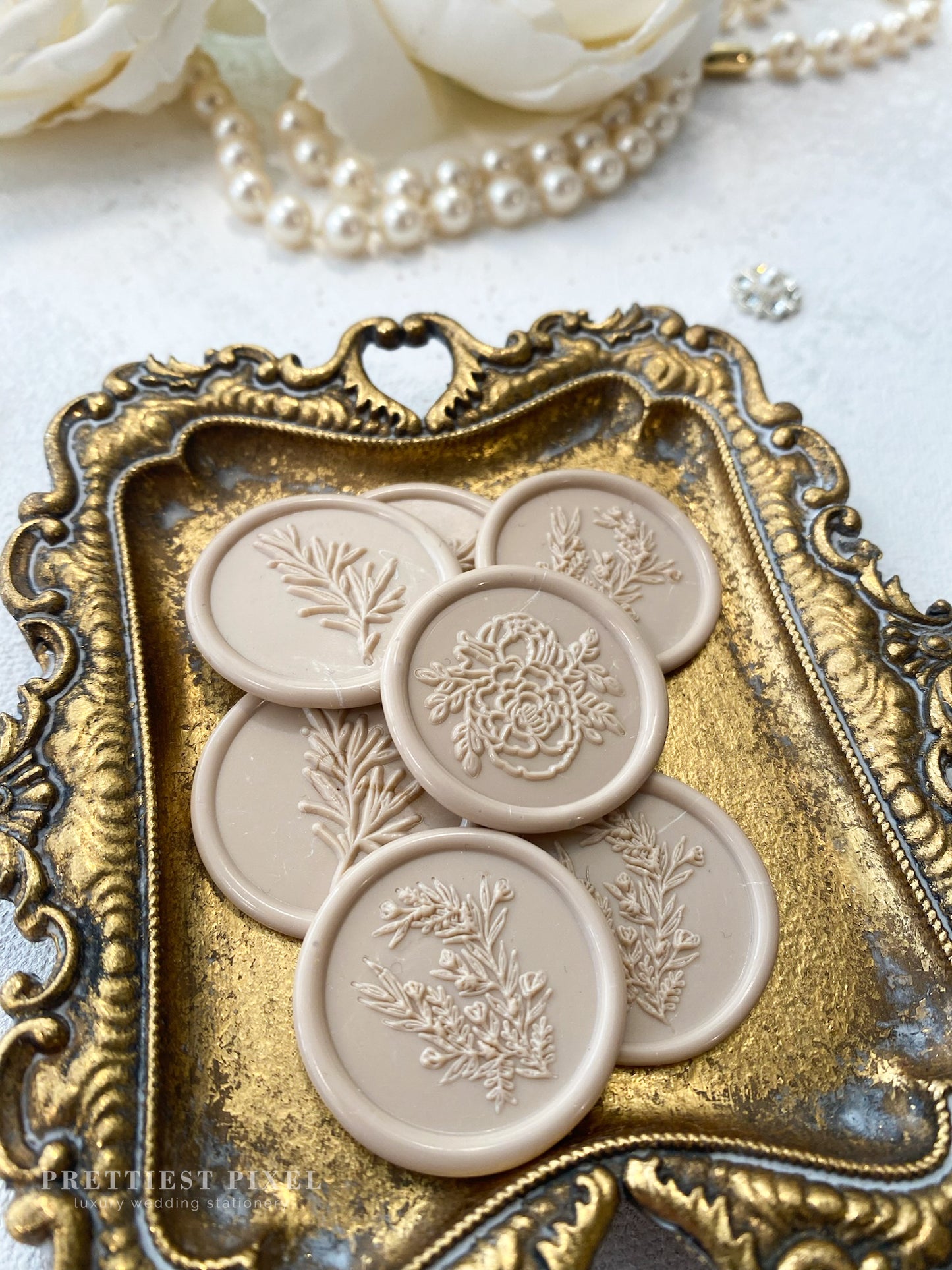 a close up of a tray with buttons on it