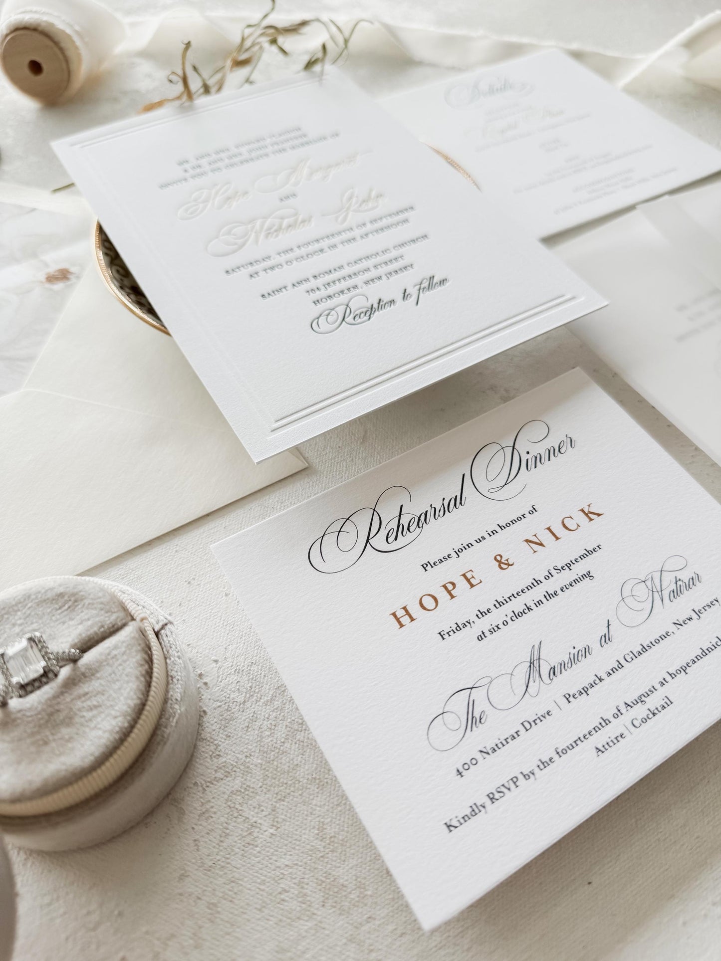 Elegant Gold Foil Wedding Invitations | Letterpress Invites Style 1109