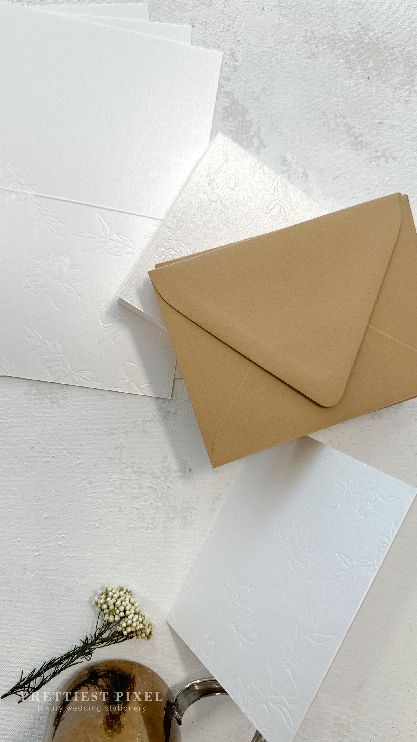 Delicate Letterpress Folded Thank You Cards Style 71 | Set of 50