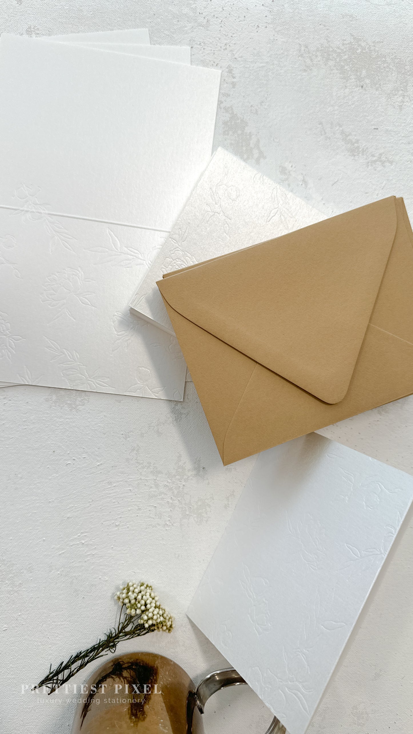Delicate Letterpress Folded Thank You Cards Style 71 | Set of 50