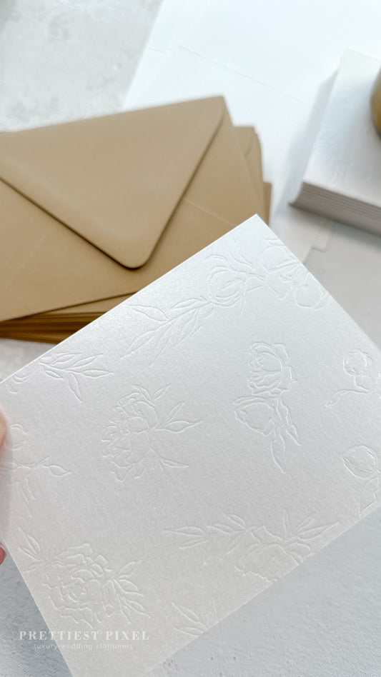 Delicate Letterpress Folded Thank You Cards Style 71 | Set of 50