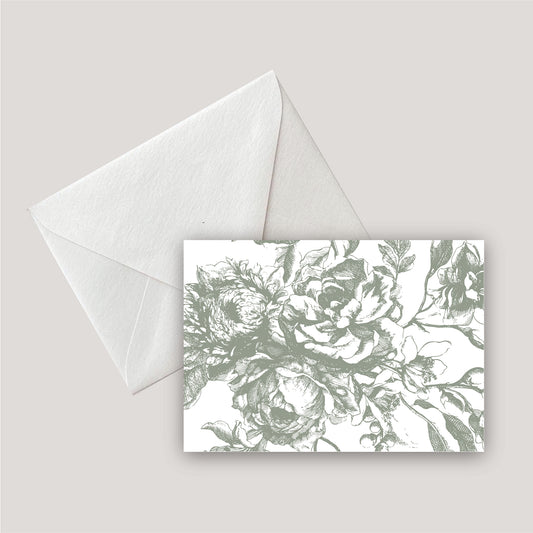 Elegant Notecard Gift Set in Green - Style 220
