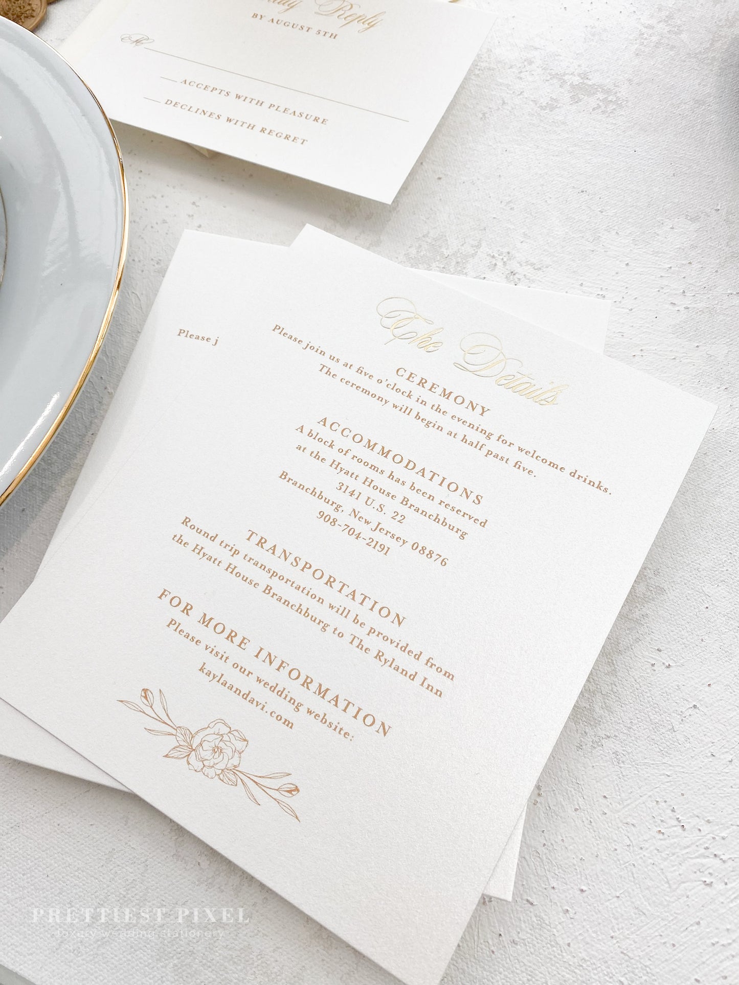 Custom Gold Foil Wedding Invitations | Style 185