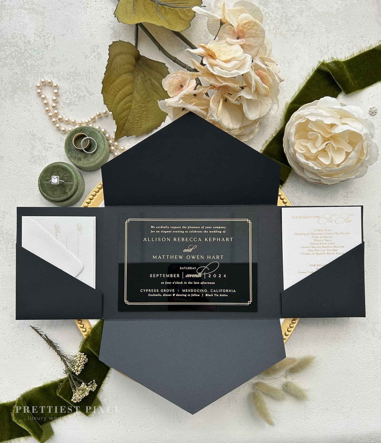 Black Acrylic Wedding Invitations | Style 58