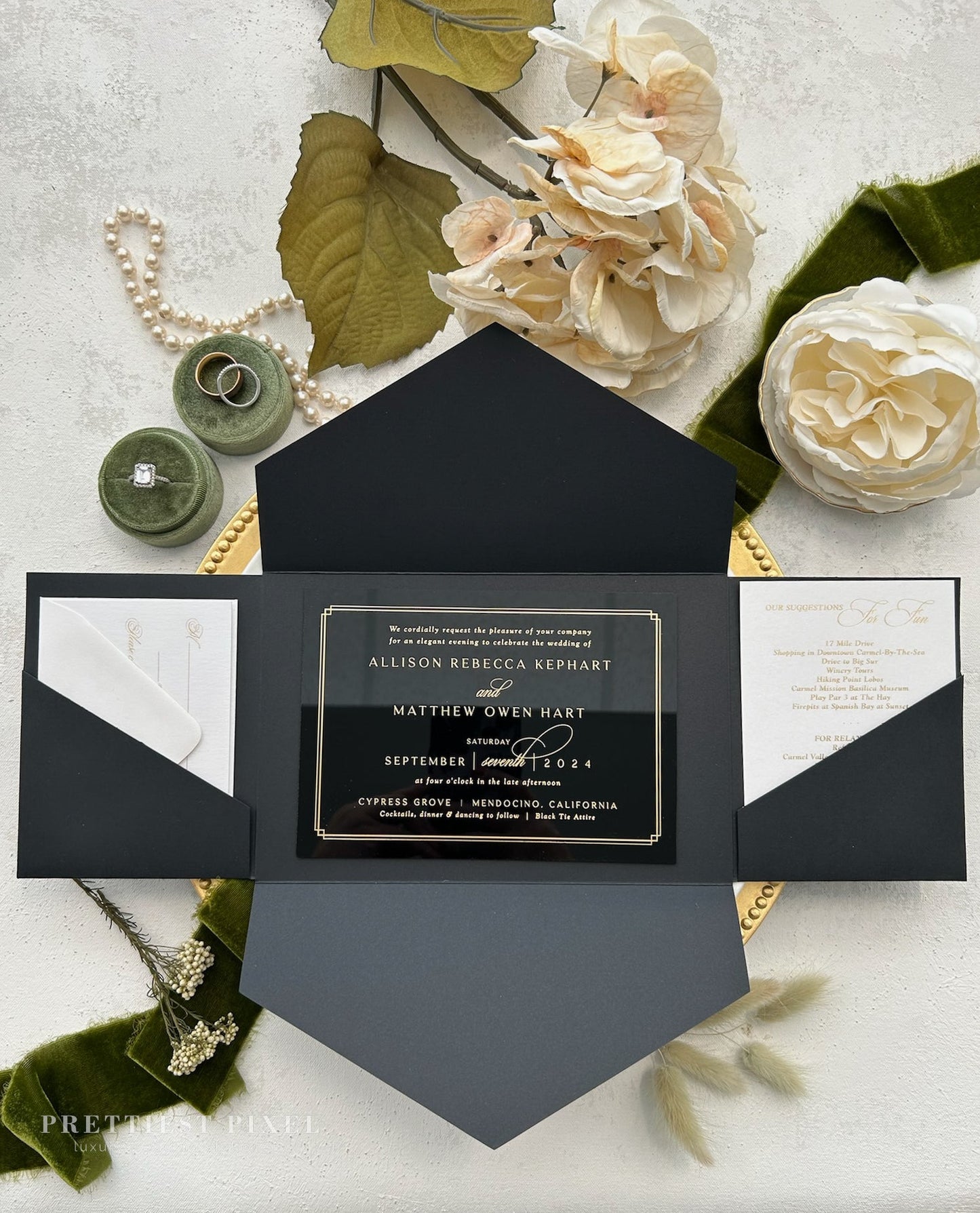 Black Acrylic Wedding Invitations | Style 58