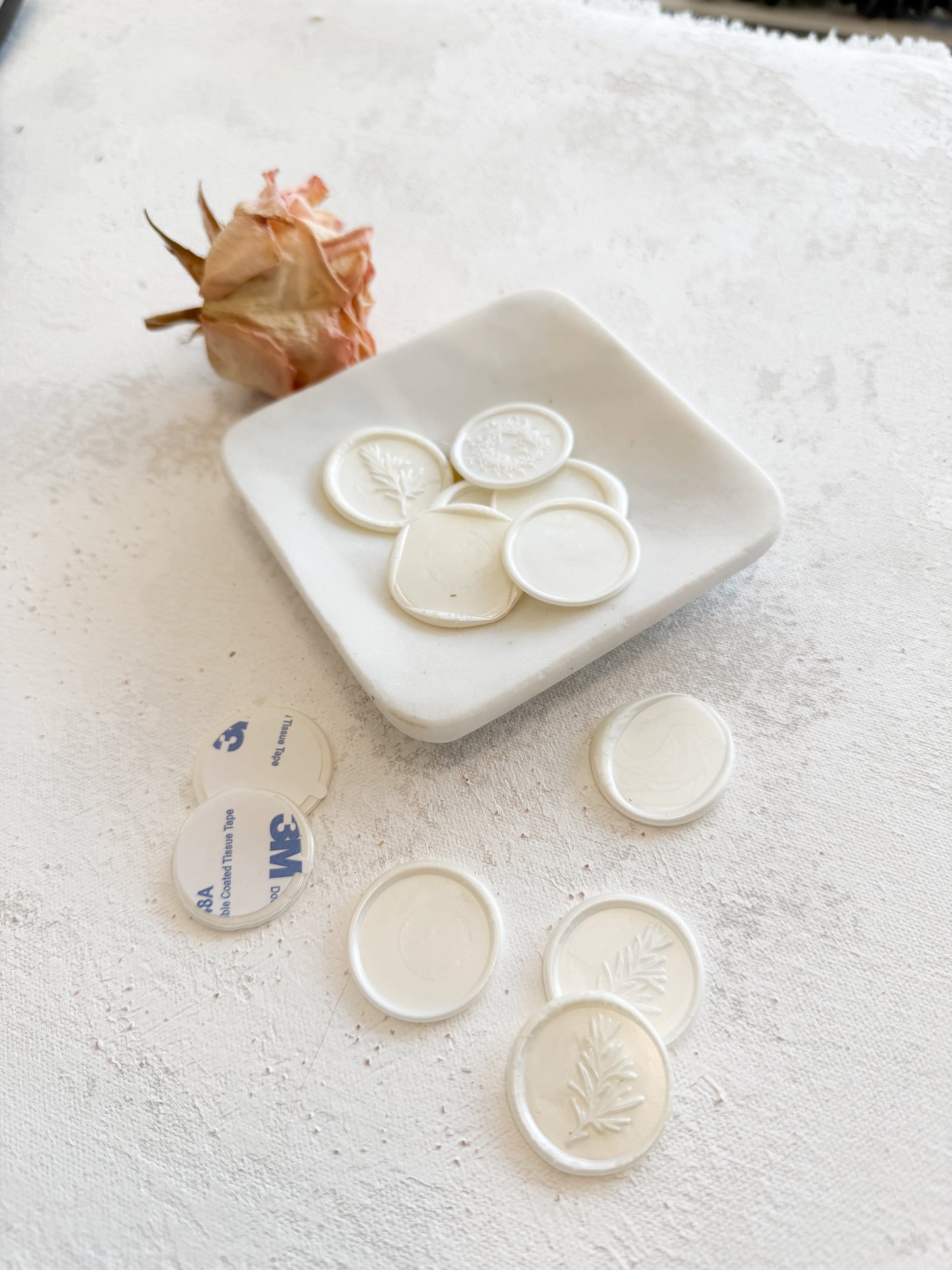 Pearl White Adhesive Wax Seal Stickers