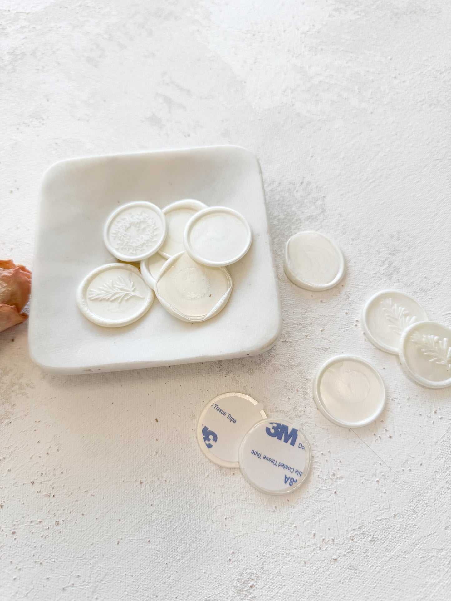 Pearl White Adhesive Wax Seal Stickers