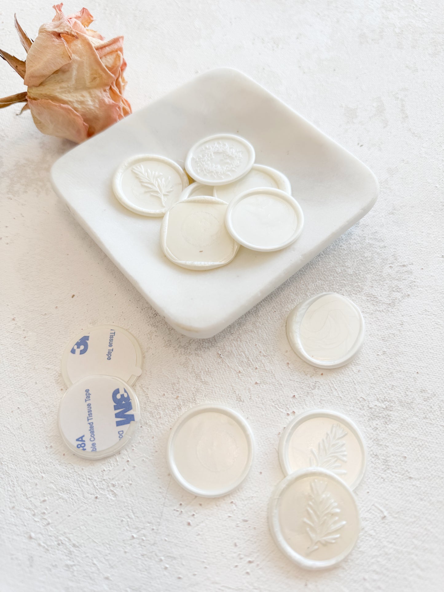Pearl White Adhesive Wax Seal Stickers