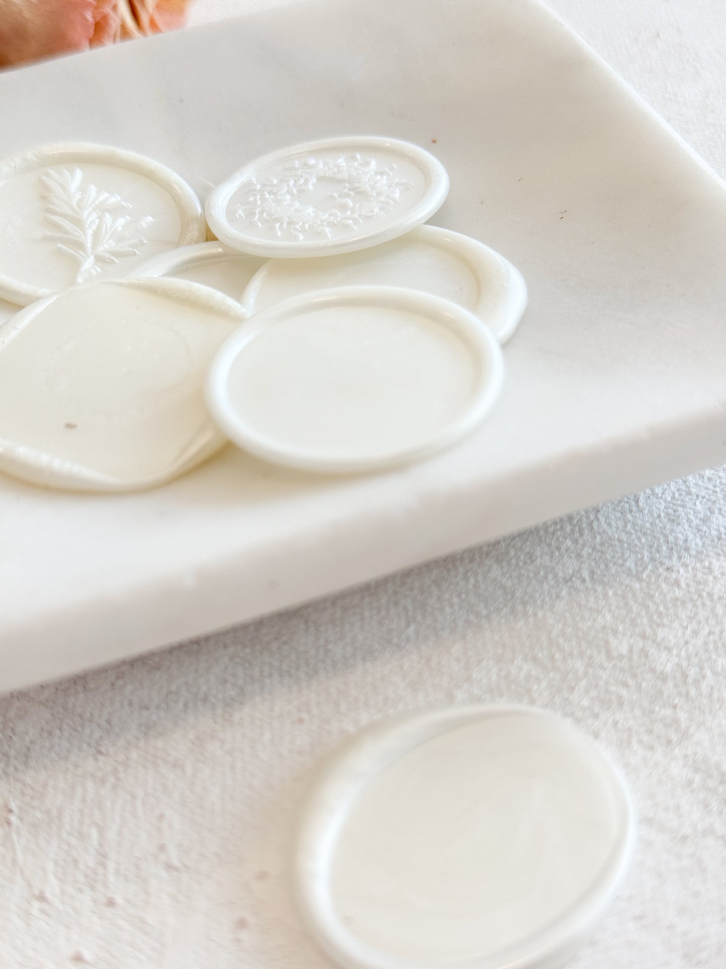 Pearl White Adhesive Wax Seal Stickers
