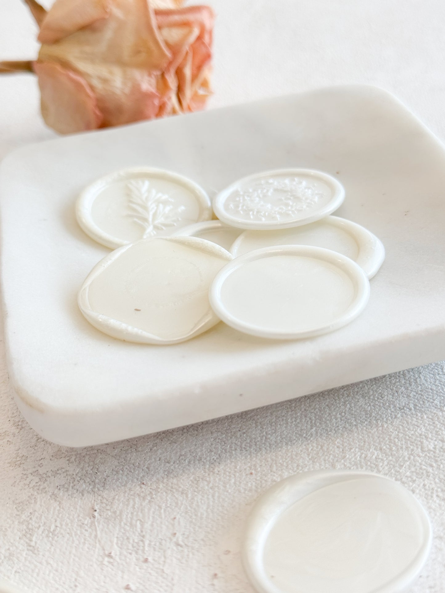 Pearl White Adhesive Wax Seal Stickers