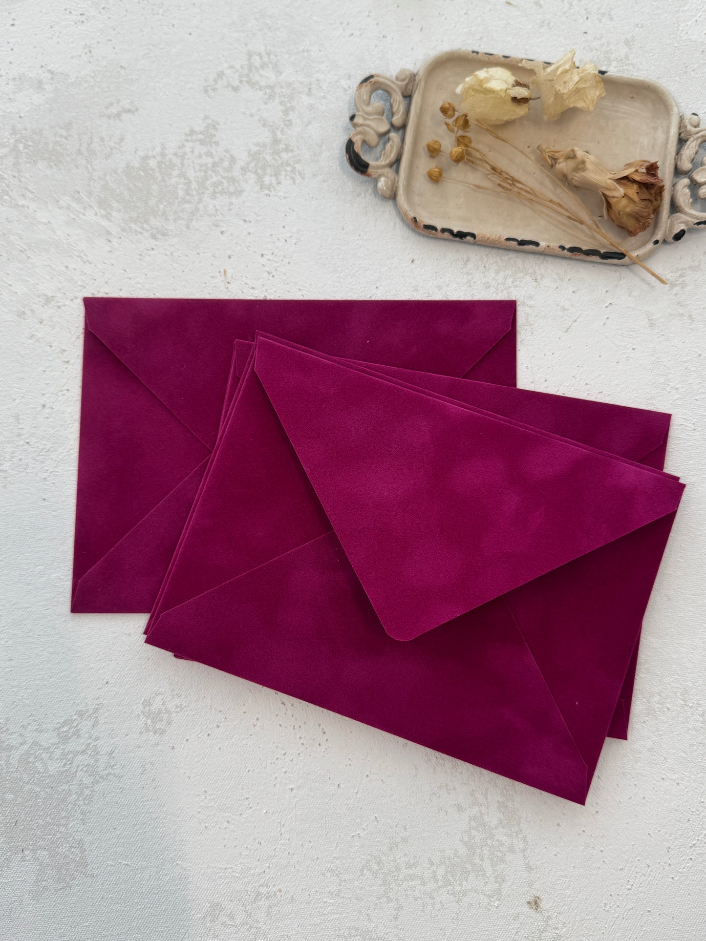 Velvet Envelopes - Fuschia Velvet Envelope - SET OF 10