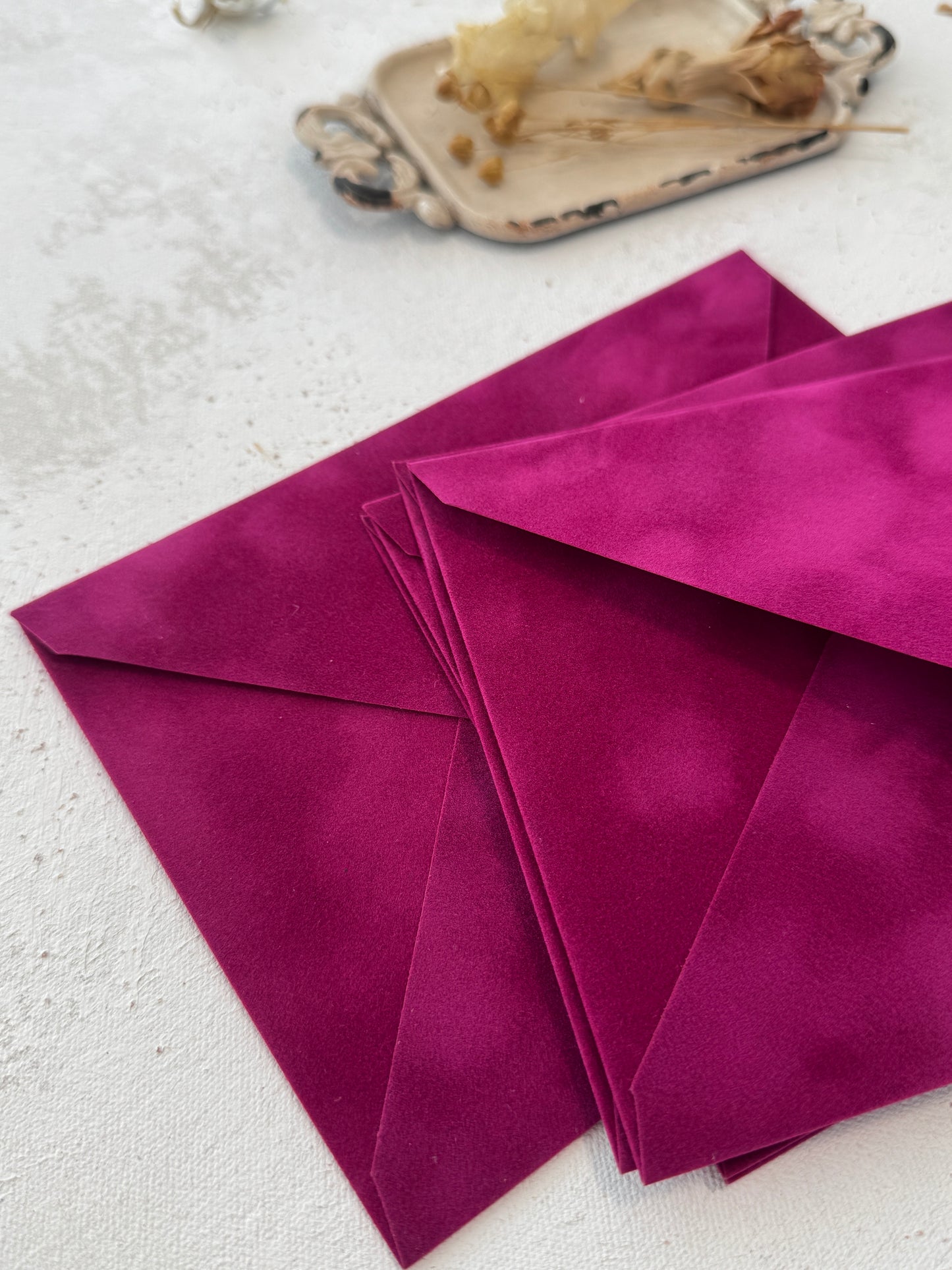 Velvet Envelopes - Fuschia Velvet Envelope - SET OF 10