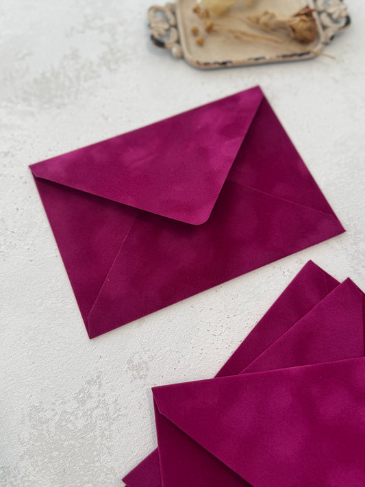 Velvet Envelopes - Fuschia Velvet Envelope - SET OF 10