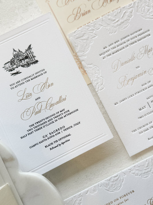 Letterpress Foil Wedding Invitations | Style 2668