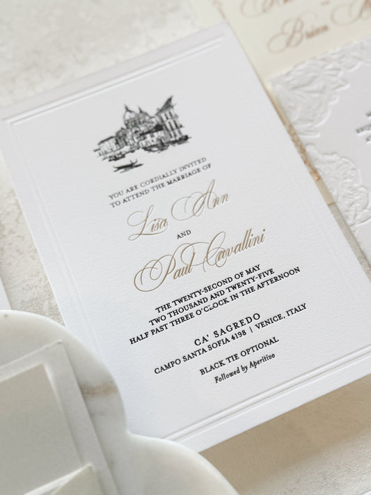 Letterpress Foil Wedding Invitations | Style 2668