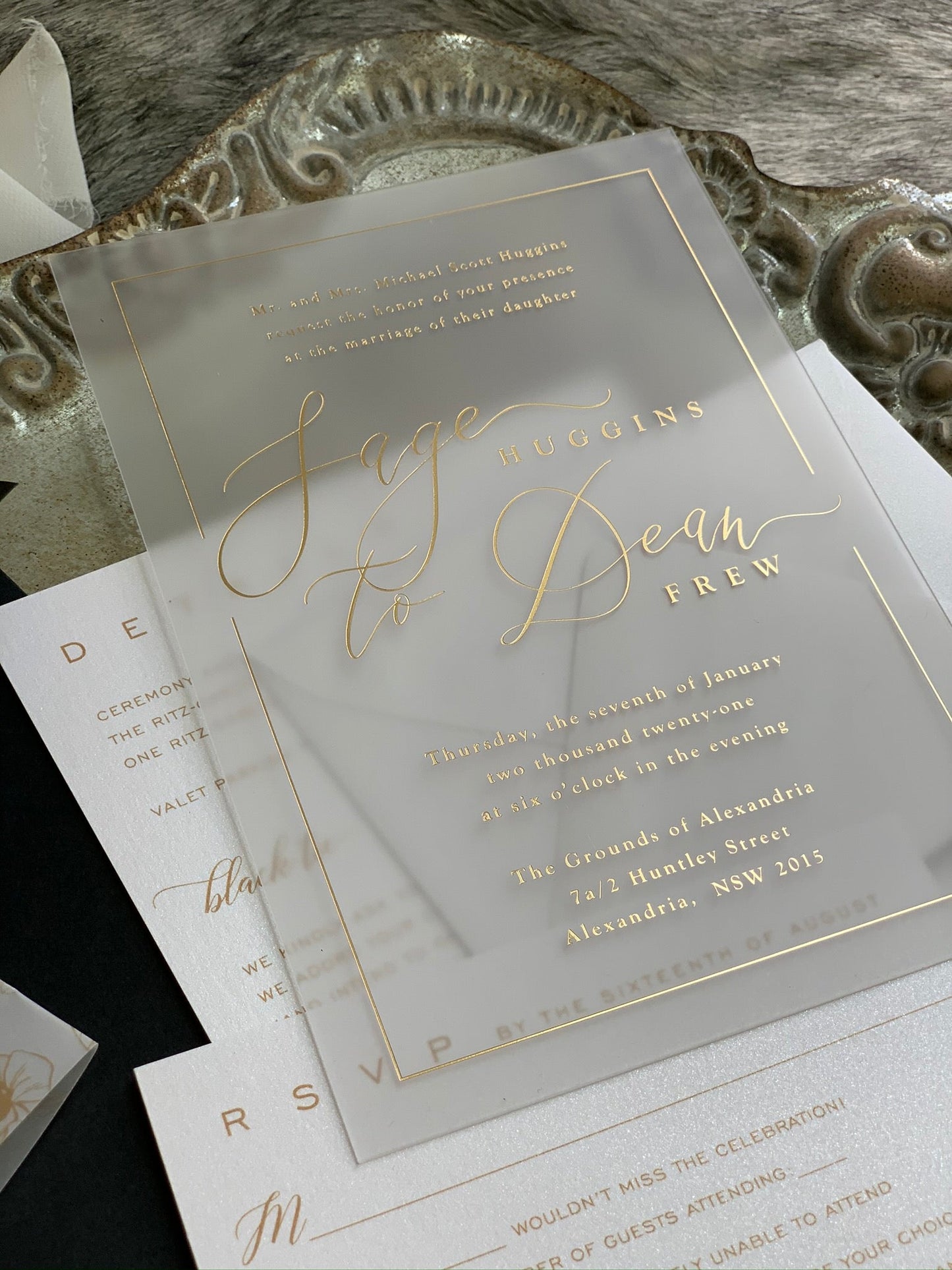 Frosted Acrylic Invitations | Middi Medium