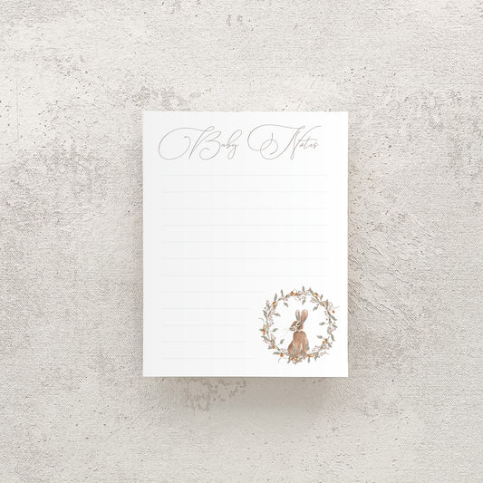 Custom Notepads - Baby Notes with Bunny Rabbit