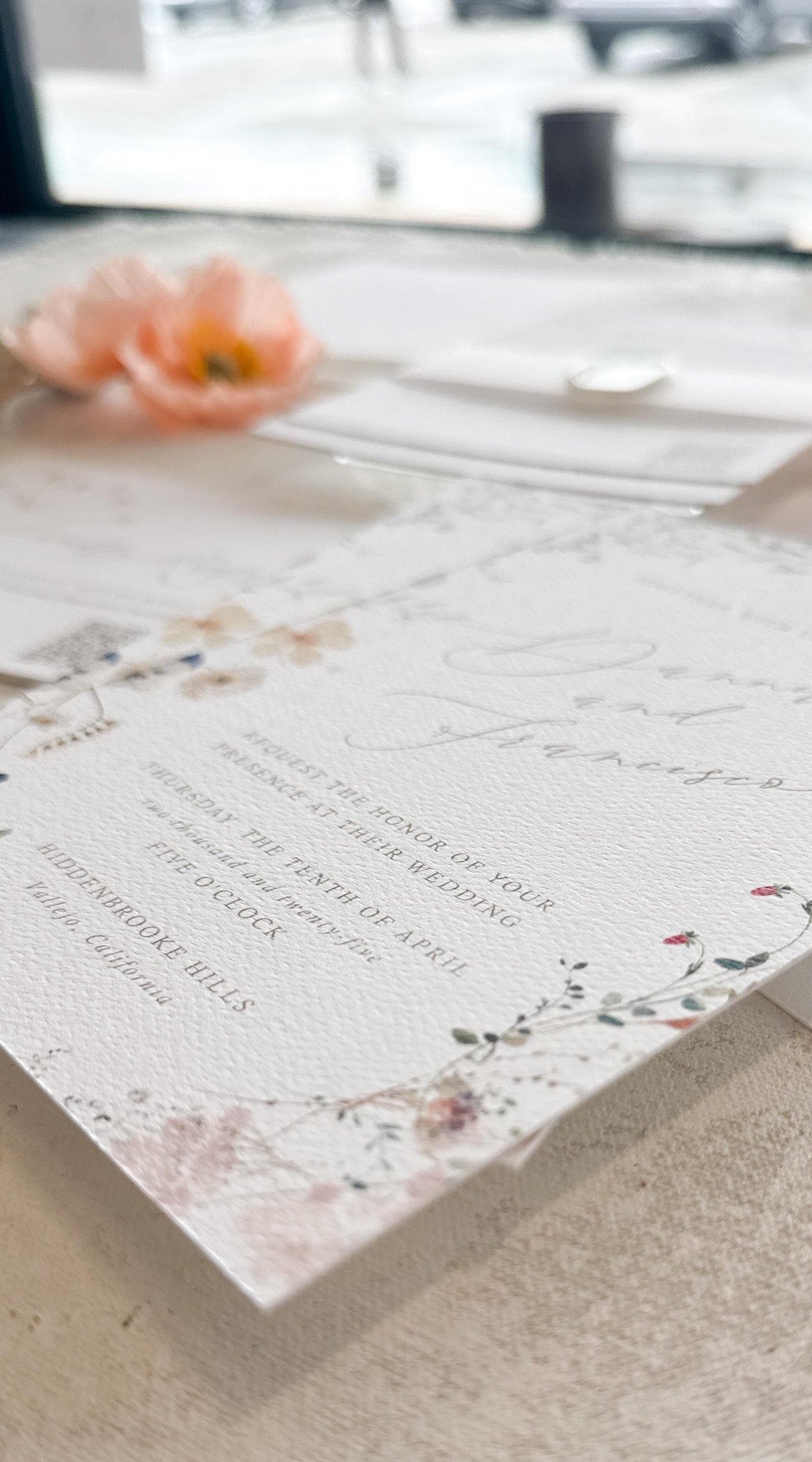 Floral Wedding Invitations | White Wedding Invitations - Style 54