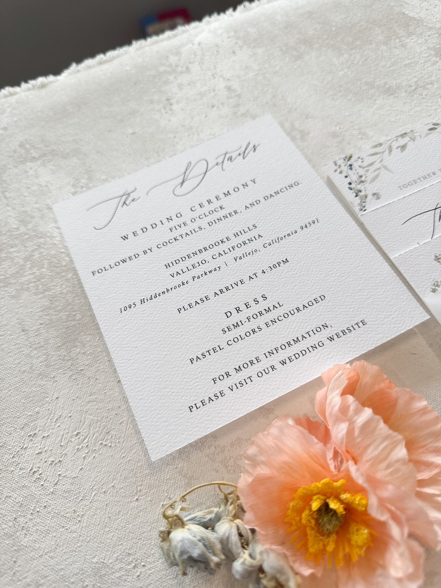 Floral Wedding Invitations | White Wedding Invitations - Style 54