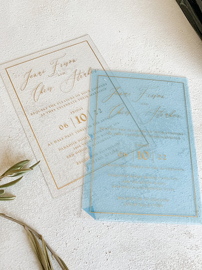 Clear Acrylic Invitations | Middi Medium