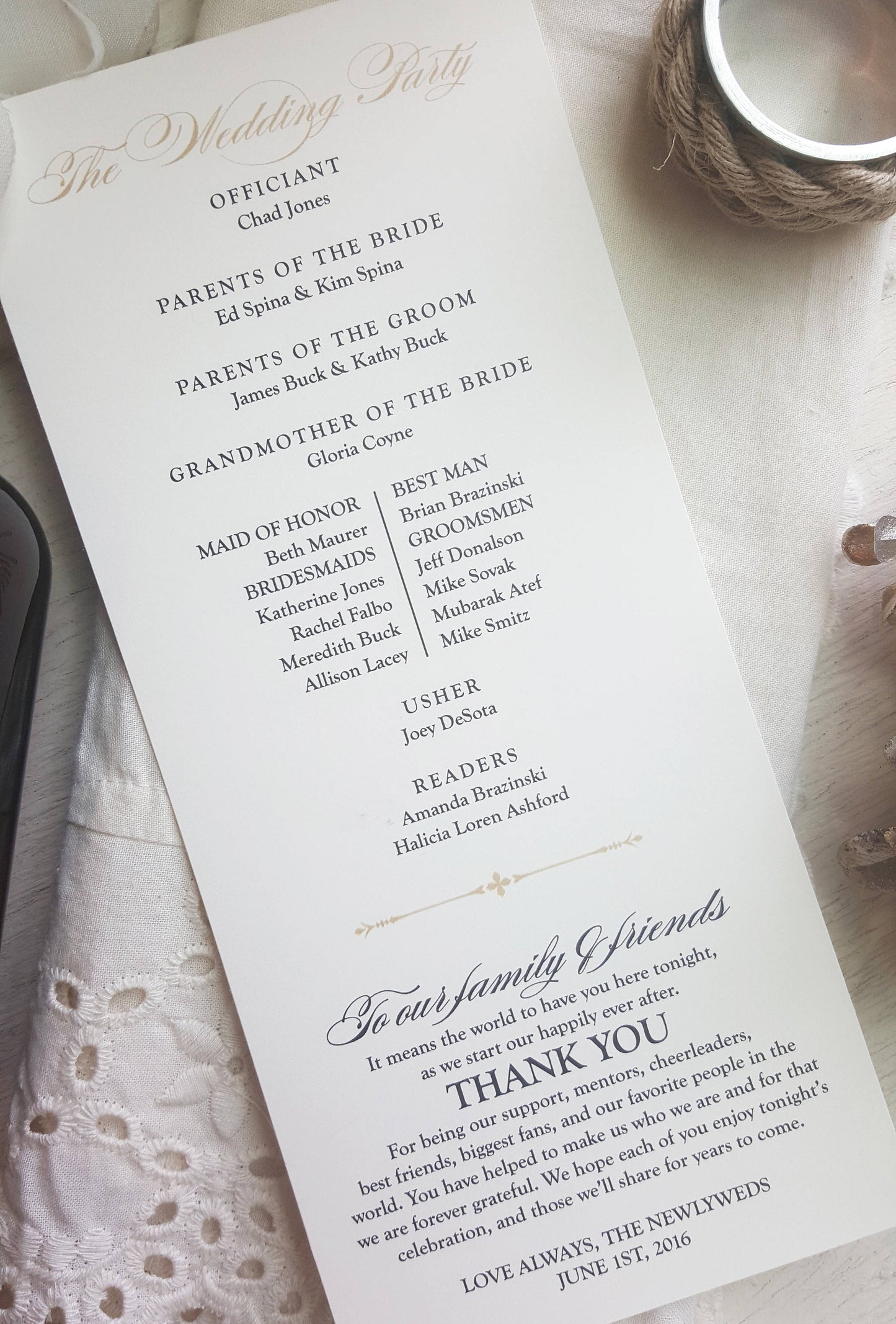 Wedding Ceremony Programs | Style 06