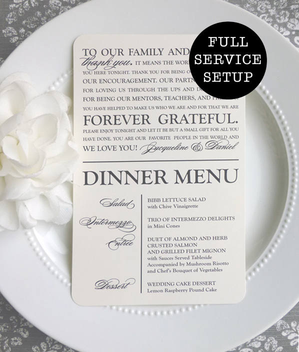 Wedding Menu and Thank You | Style 06