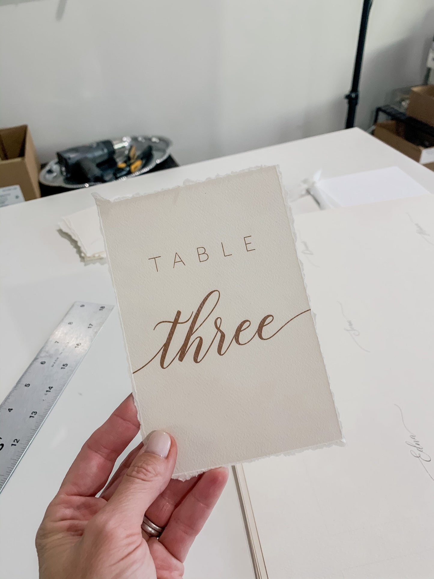 Wedding Table Numbers PRINTED - Deckled Edging Style 211
