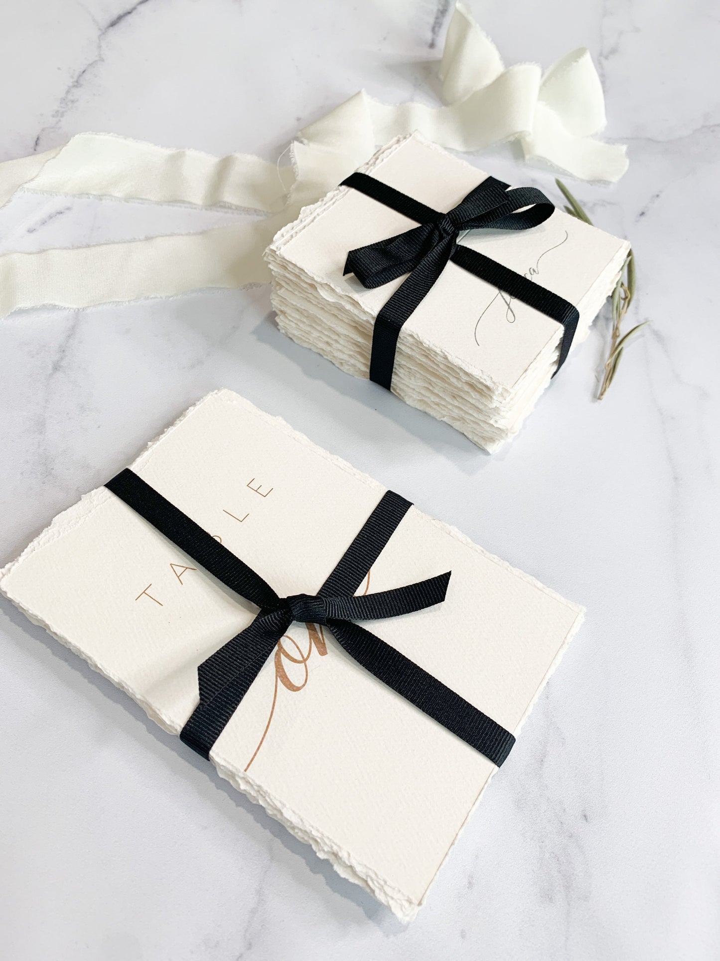 Wedding Table Numbers PRINTED - Deckled Edging Style 211