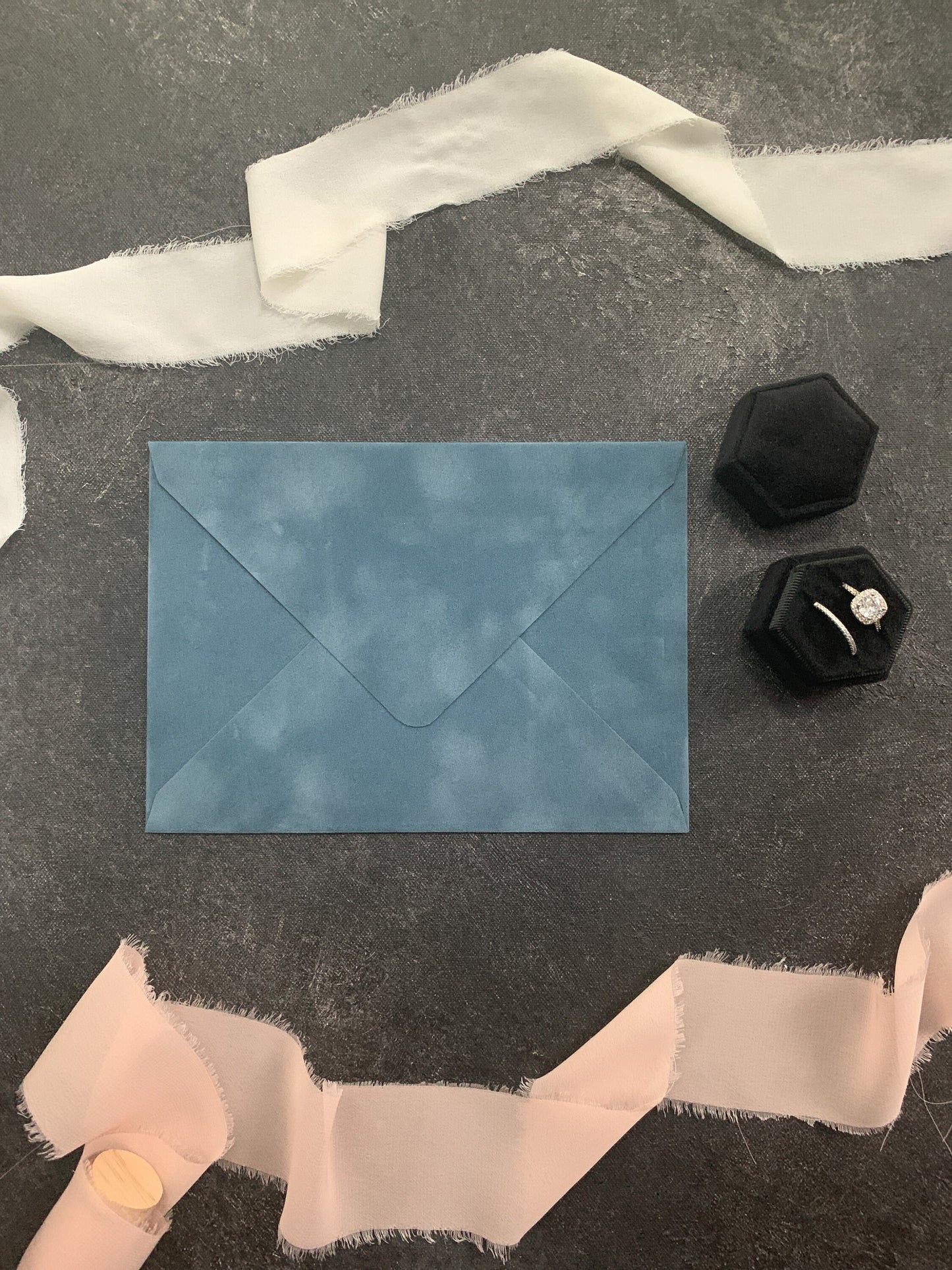 Dusty Blue Velvet Envelopes - SET OF 10