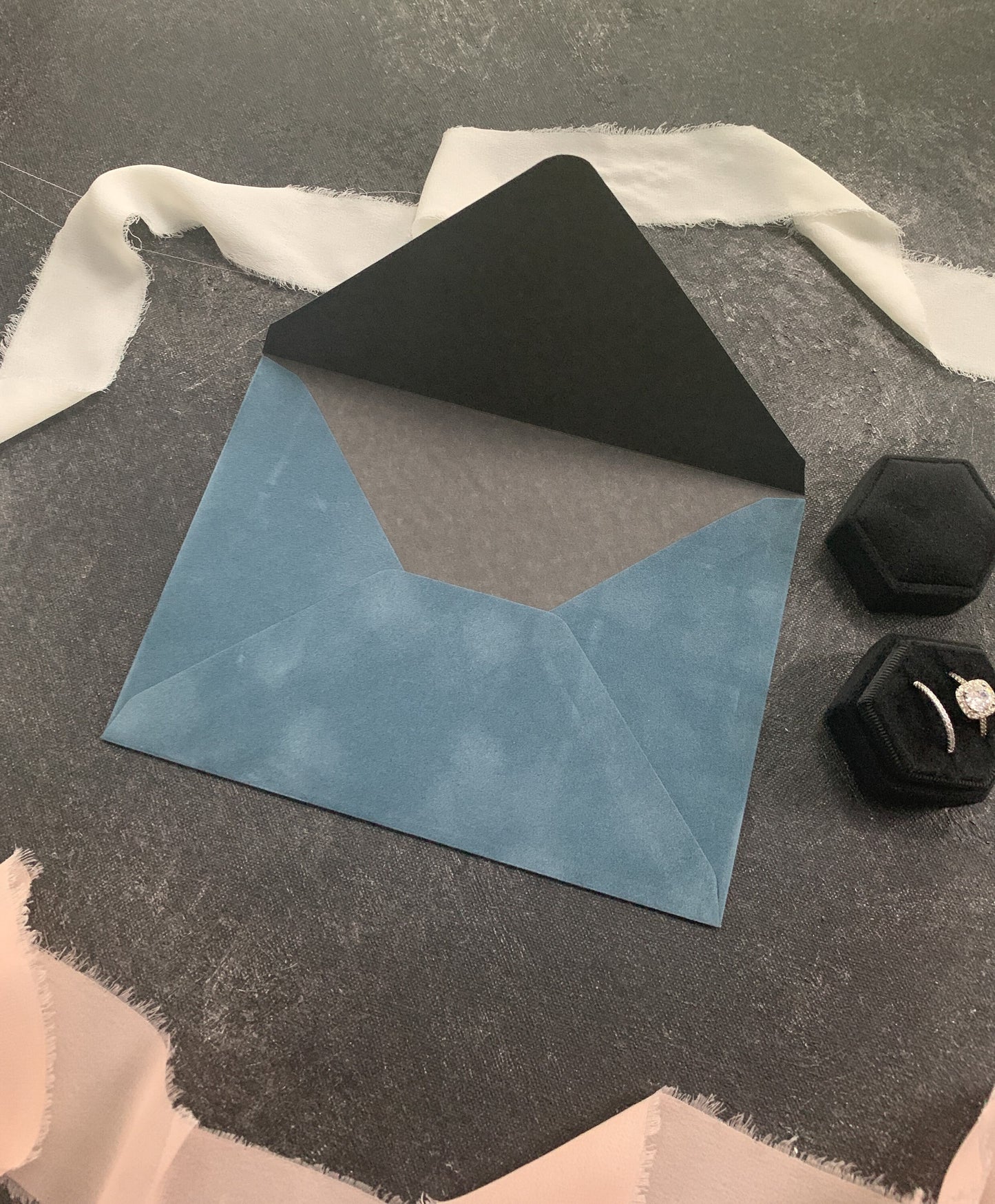 Dusty Blue Velvet Envelopes - SET OF 10