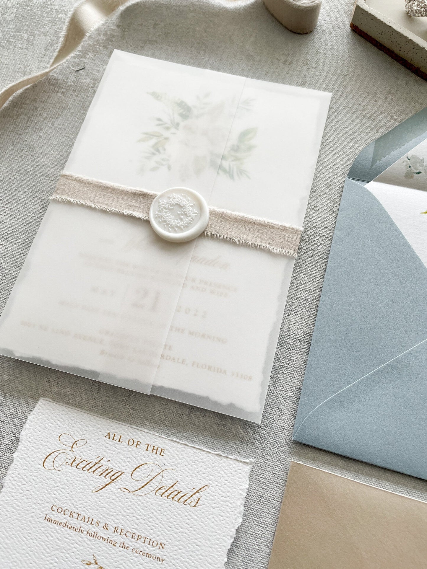 Deckle Edge Wedding Invitations | Style 300