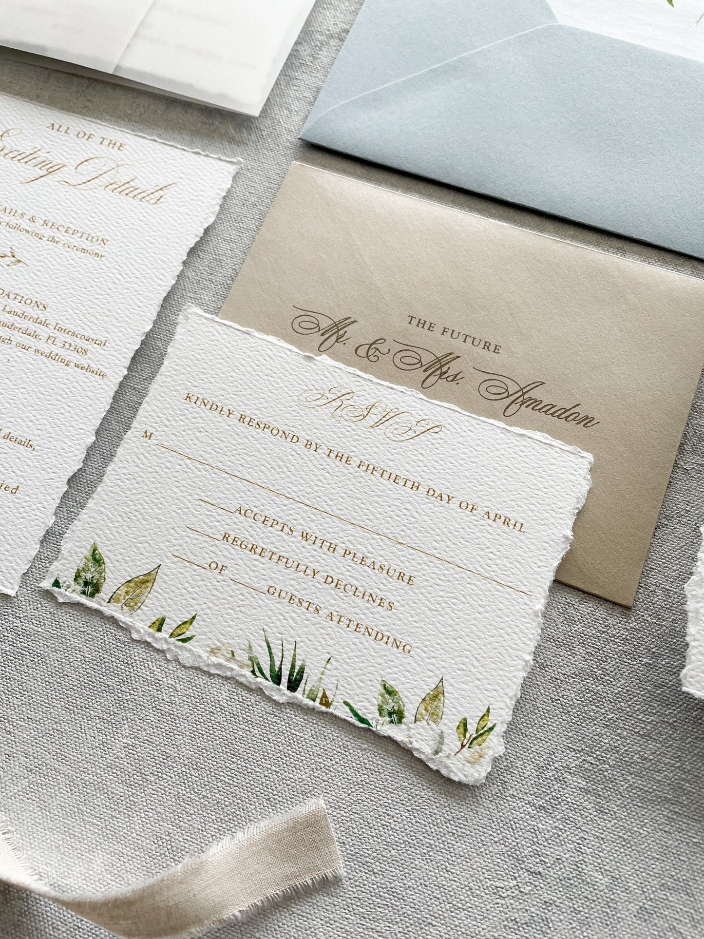 Deckle Edge Wedding Invitations | Style 300