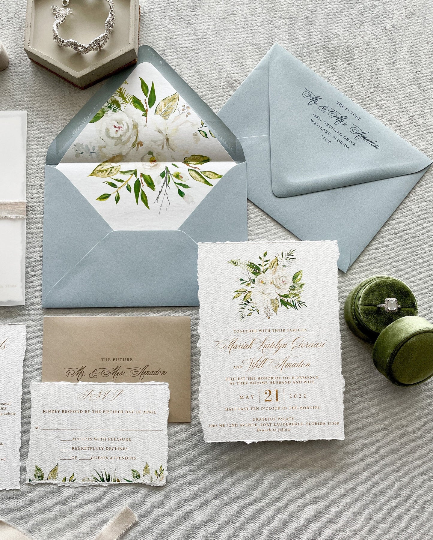 Deckle Edge Wedding Invitations | Style 300