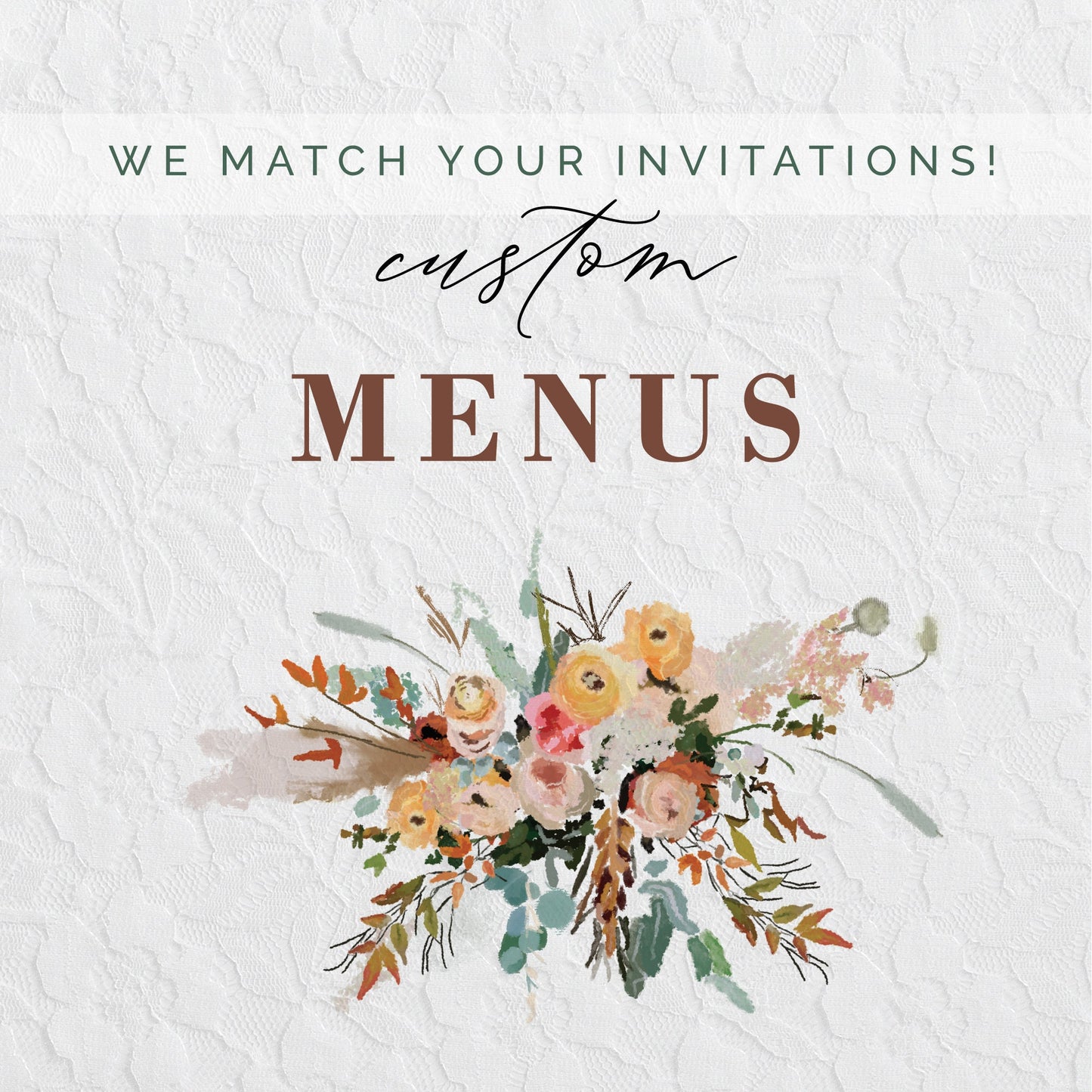 Wedding Menu | We print your design | Set of 10