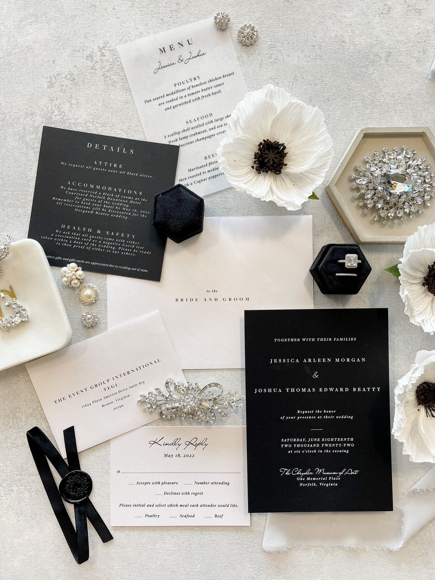 Black and White Wedding Invitations | Style 298