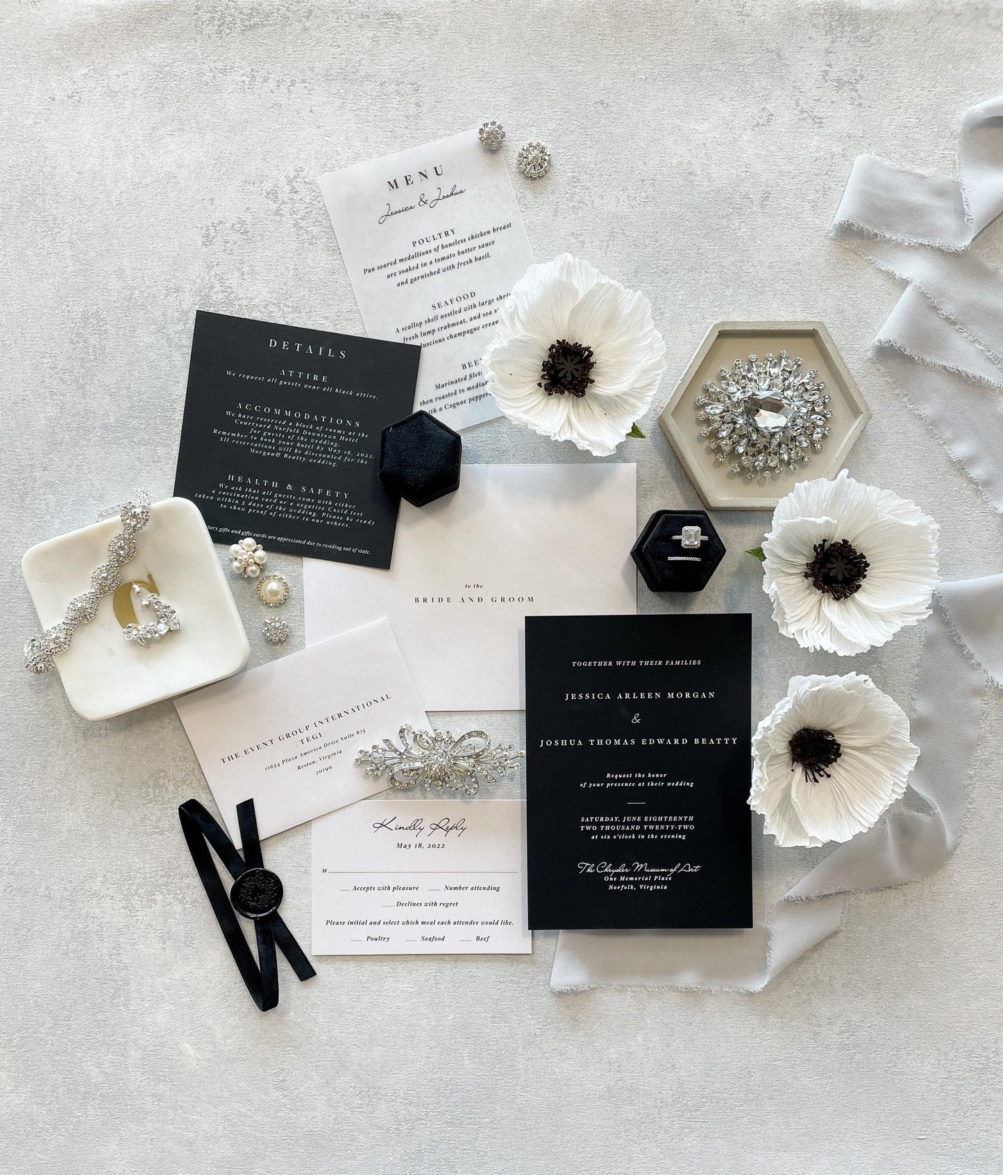 Black and White Wedding Invitations | Style 298