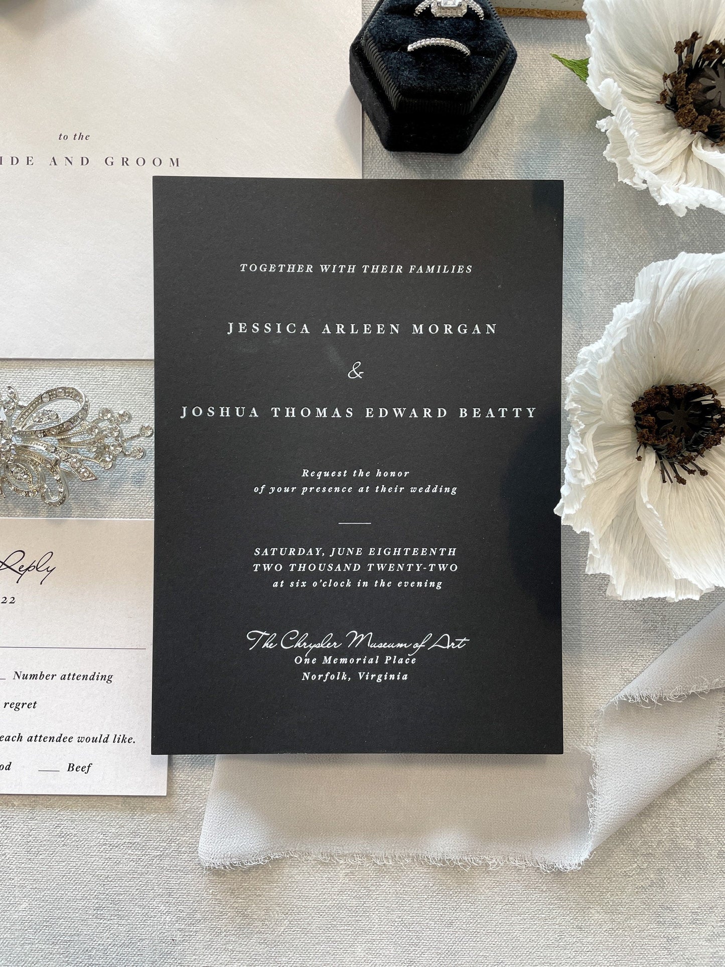 Black and White Wedding Invitations | Style 298