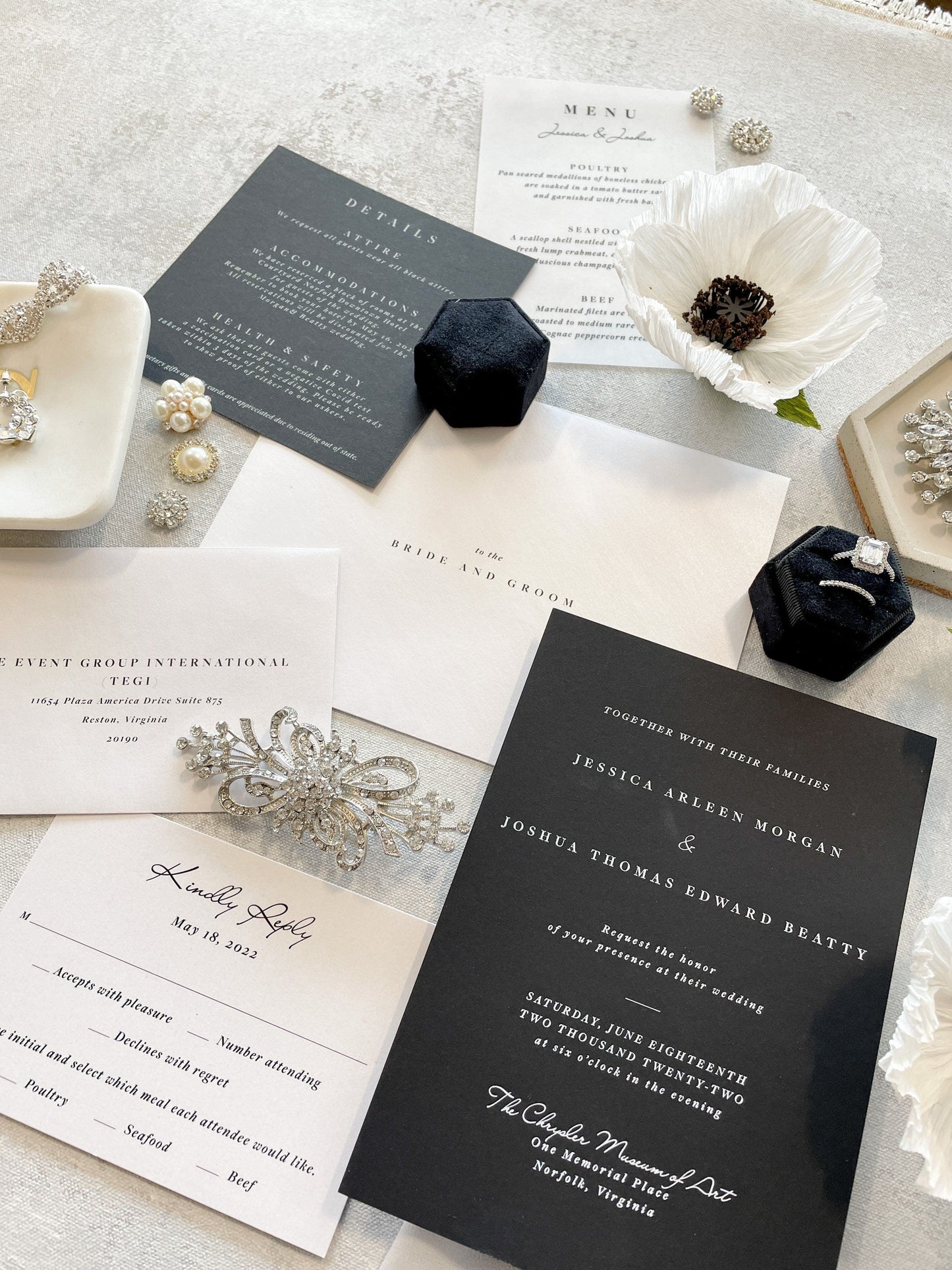 Black and White Wedding Invitations | Style 298