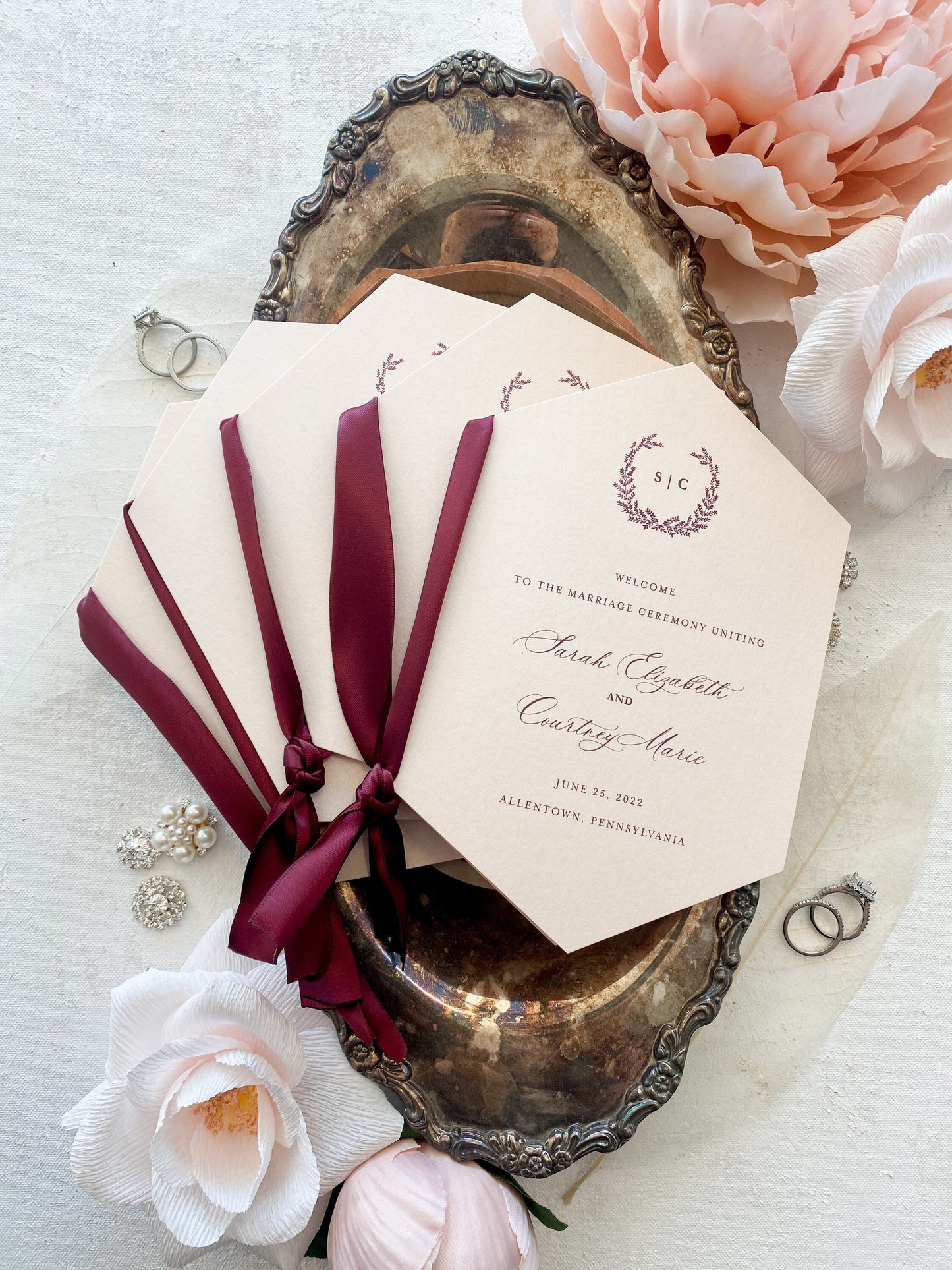 Blush Wedding Programs | Style 124