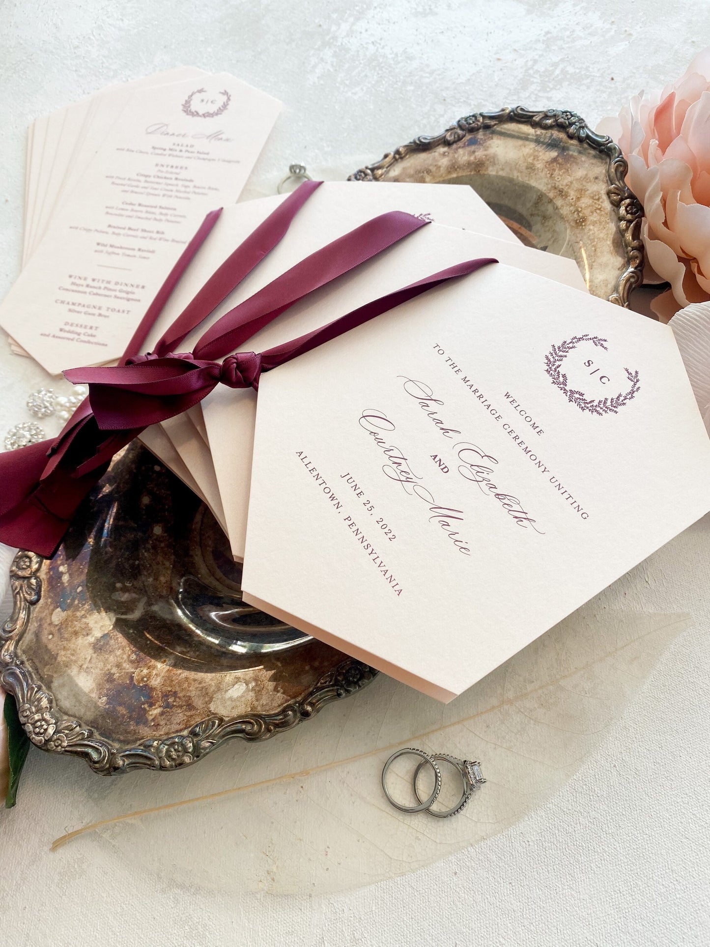 Blush Wedding Programs | Style 124