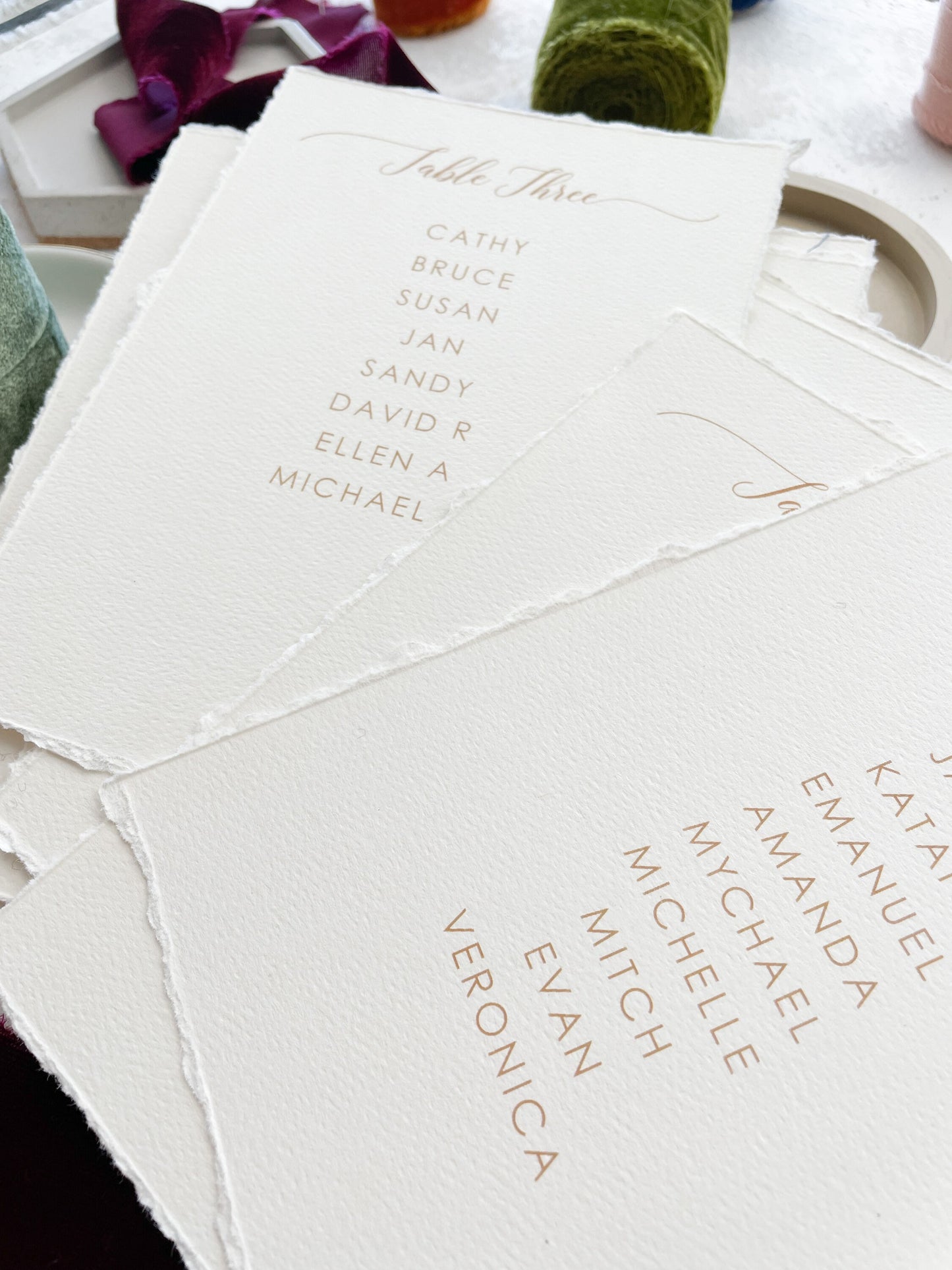 Seating Chart PRINTED - Deckle Edging Style 211