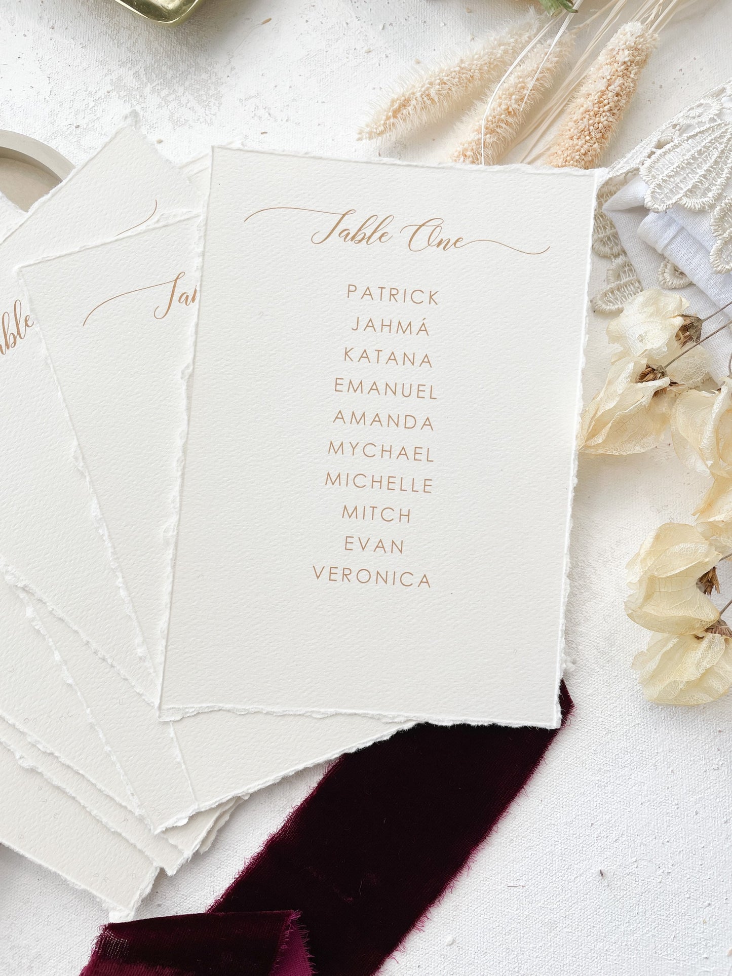 Seating Chart PRINTED - Deckle Edging Style 211